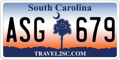 SC license plate ASG679