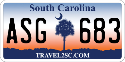 SC license plate ASG683