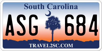 SC license plate ASG684
