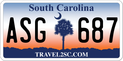 SC license plate ASG687