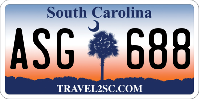 SC license plate ASG688
