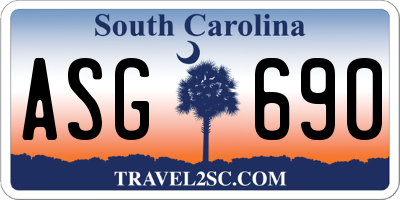 SC license plate ASG690