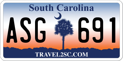 SC license plate ASG691