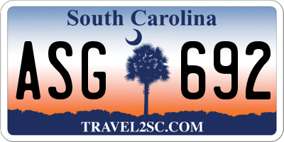 SC license plate ASG692