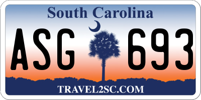 SC license plate ASG693