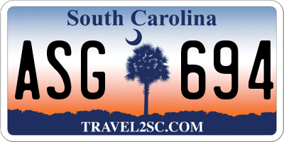 SC license plate ASG694