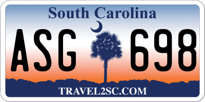 SC license plate ASG698
