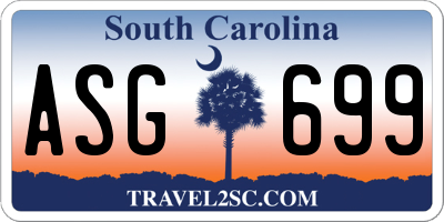 SC license plate ASG699