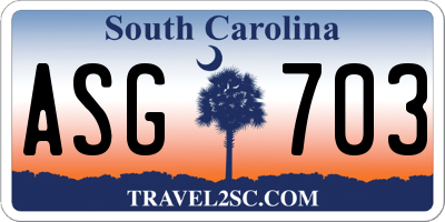 SC license plate ASG703
