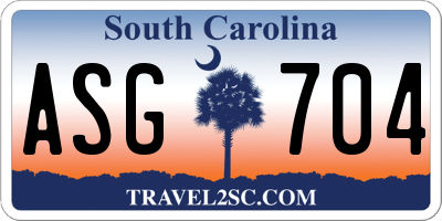 SC license plate ASG704