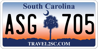 SC license plate ASG705