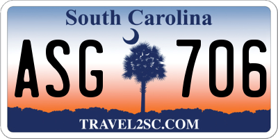 SC license plate ASG706