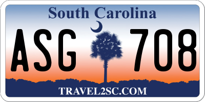 SC license plate ASG708