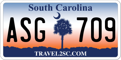 SC license plate ASG709
