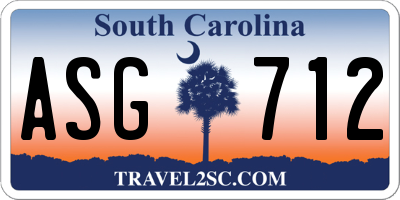 SC license plate ASG712