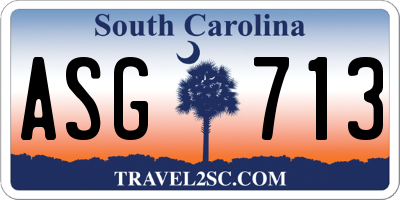 SC license plate ASG713