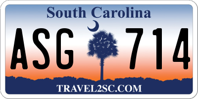 SC license plate ASG714