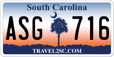 SC license plate ASG716