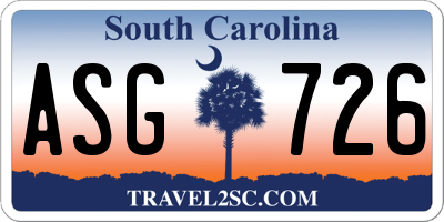 SC license plate ASG726