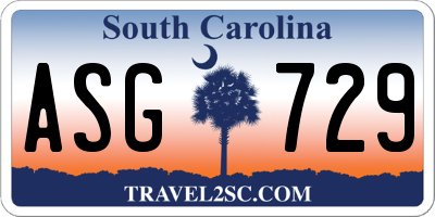 SC license plate ASG729