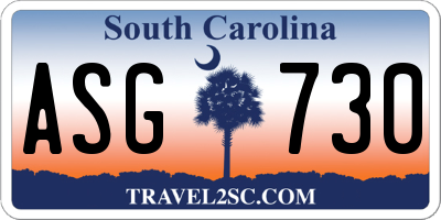 SC license plate ASG730