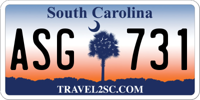 SC license plate ASG731
