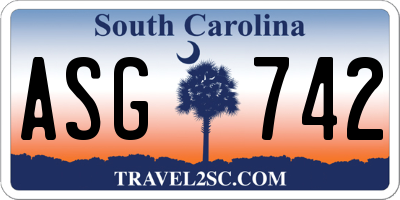SC license plate ASG742