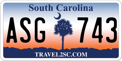 SC license plate ASG743