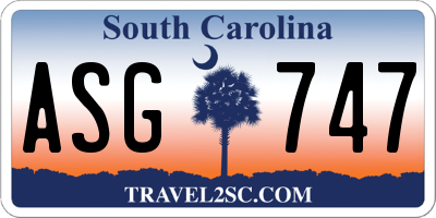 SC license plate ASG747