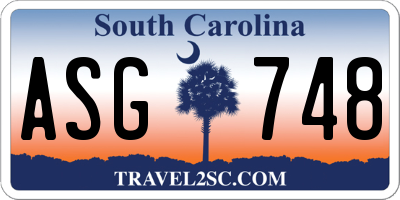 SC license plate ASG748