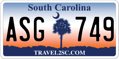 SC license plate ASG749