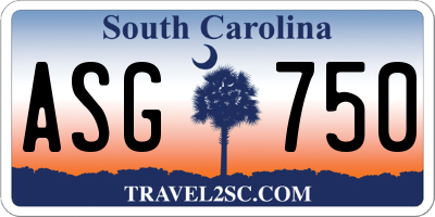 SC license plate ASG750