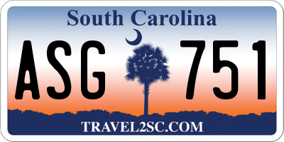 SC license plate ASG751