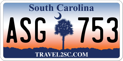 SC license plate ASG753