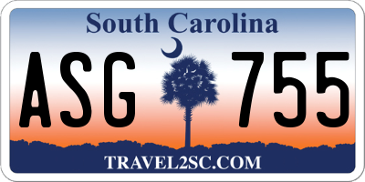 SC license plate ASG755