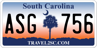 SC license plate ASG756