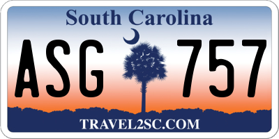 SC license plate ASG757