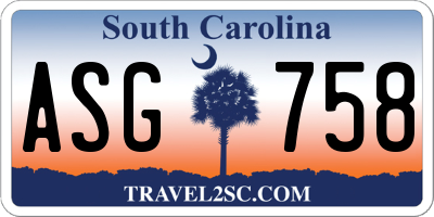 SC license plate ASG758