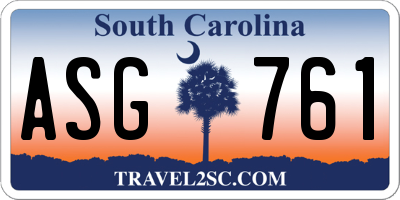SC license plate ASG761