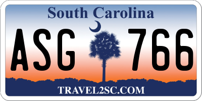 SC license plate ASG766