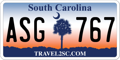 SC license plate ASG767