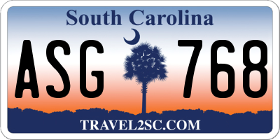 SC license plate ASG768