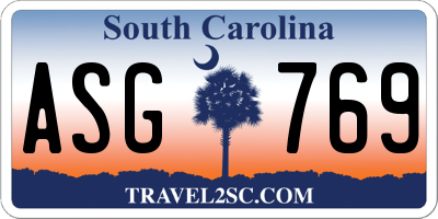 SC license plate ASG769