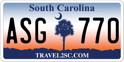 SC license plate ASG770