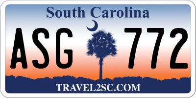 SC license plate ASG772