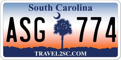 SC license plate ASG774