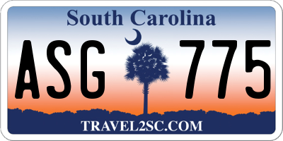 SC license plate ASG775