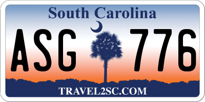 SC license plate ASG776