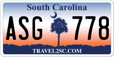 SC license plate ASG778
