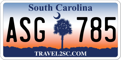 SC license plate ASG785